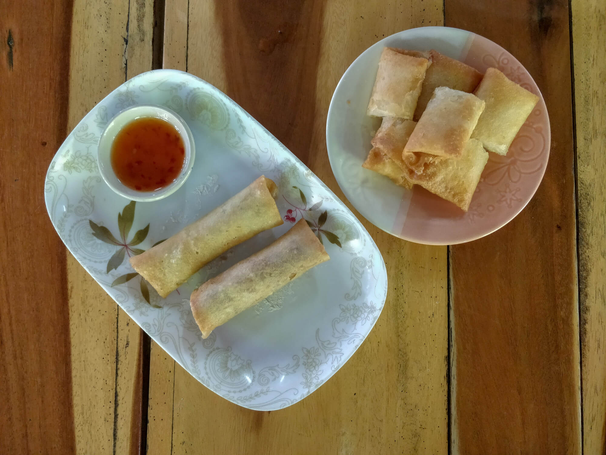 les rouleaux aux légumes et à la banane du cours de cuisine Sammy à Chiang Mai