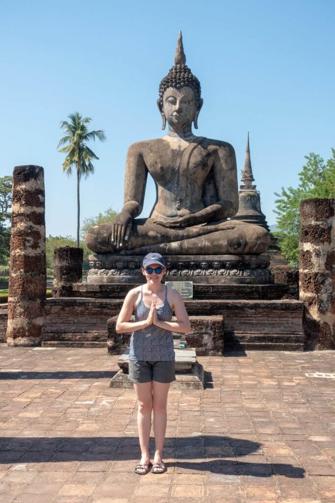 Wat Mahathat dans le parc historique de Sukhothai en Thaïlande