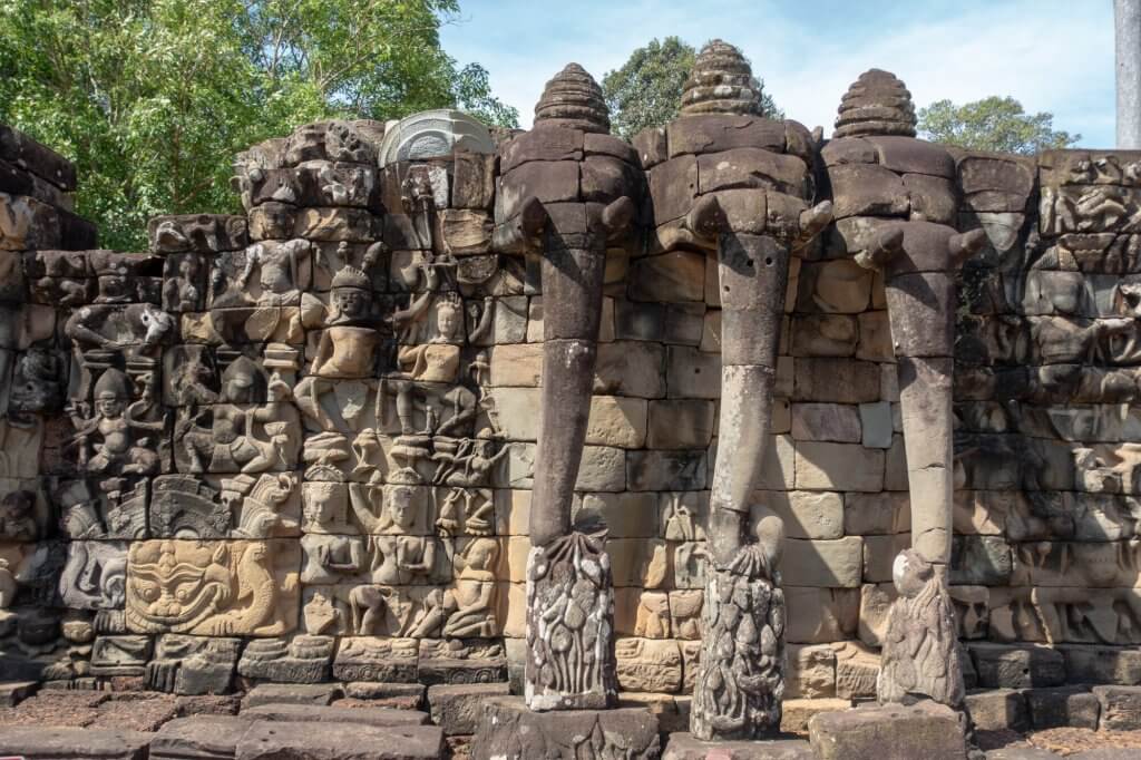 la terrasse des éléphants, partie du temple Angkor Thom
