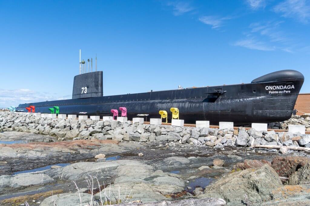Le sous-marin l’Onondaga à Pointe-au-Père lors de notre road trip de 9 jours en Gaspésie